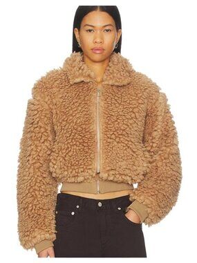 MORE TO COME Indira Teddy Jacket - Camel